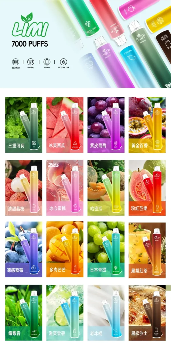 20250518152955-scaled-1.webp LIMI 7000口拋棄式|化繁為簡的工藝結晶清透綿長的入喉享受 高濃度果香冰感層次