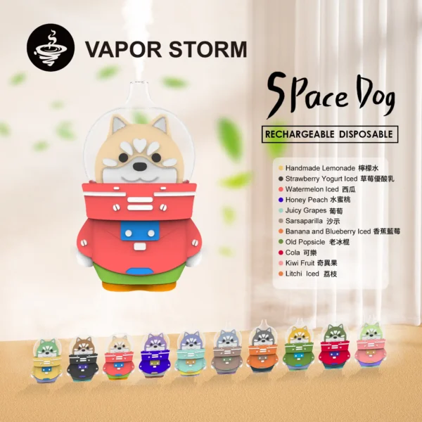 WPS图片1.webp VAPOR STORM 太空狗 8000口|長效續航霧量細緻耐抽體驗更持久 未來感萌寵系列綻放層次分明的清透果韻