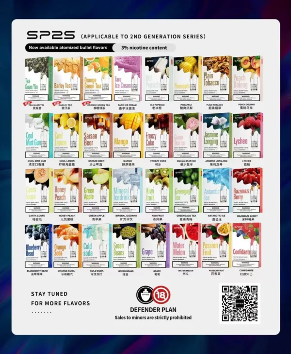 SP2S 一代通用霧化彈 |  豪邁規格確保每一吸吮皆紮實不虛浮 果香層次清晰還原自然